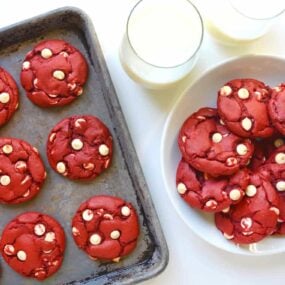 Red Velvet Chocolate Chip Cake Mix Cookies Recipe