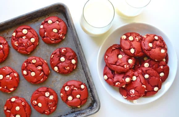 Red Velvet Chocolate Chip Cake Mix Cookies Recipe