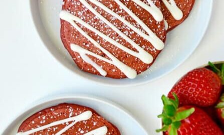 Red Velvet Pancakes with Cream Cheese Glaze Recipe