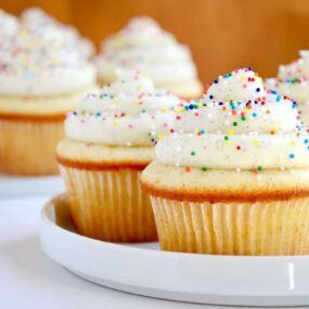 Vanilla Bean Cupcakes with Buttercream Frosting Photo