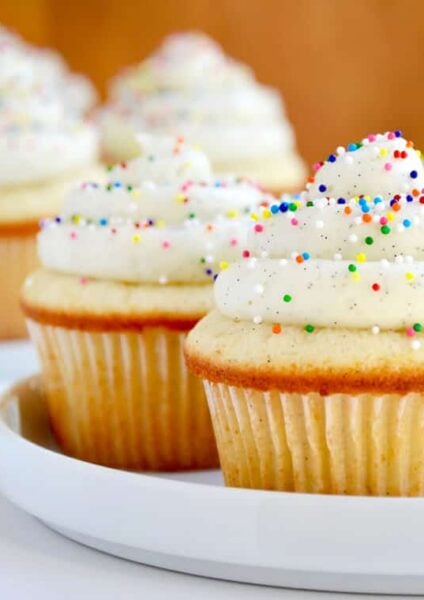 Vanilla Bean Cupcakes with Buttercream Frosting Photo