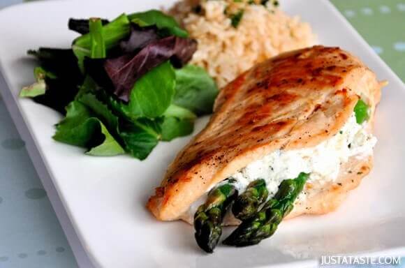 Asparagus Recipes: Asparagus and Goat Cheese Stuffed Chicken Recipe