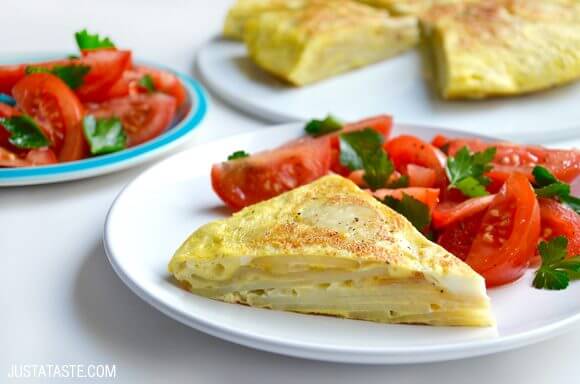 Spanish Tortilla with Tomato Salad Recipe