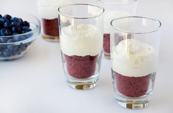 Red, White and Blue No-Bake Cheesecake Parfaits Photo