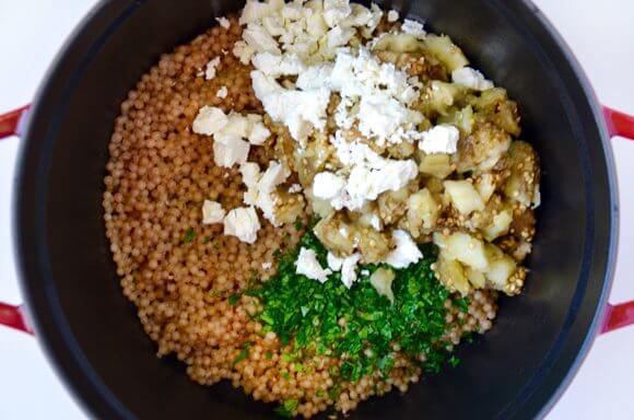 Stuffed Eggplant with Israeli Couscous Recipe