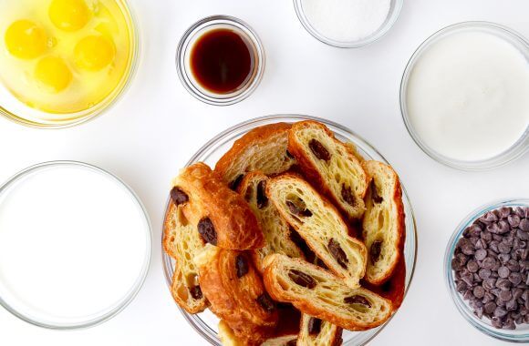 Chocolate Croissant Bread Pudding Recipe