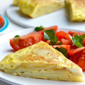 Spanish Tortilla with Tomato Salad Recipe