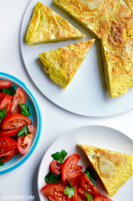 Spanish Tortilla with Tomato Salad Recipe