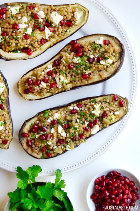 Stuffed Eggplant with Israeli Couscous Recipe