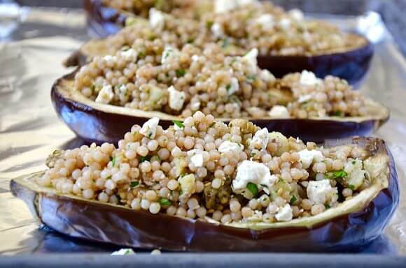 Stuffed Eggplant with Israeli Couscous Recipe