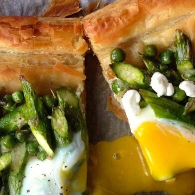 WEDNESDAY: Asparagus and Egg Tart with Goat Cheese