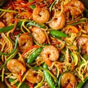 Asian Zucchini Noodle Stir-Fry with Shrimp