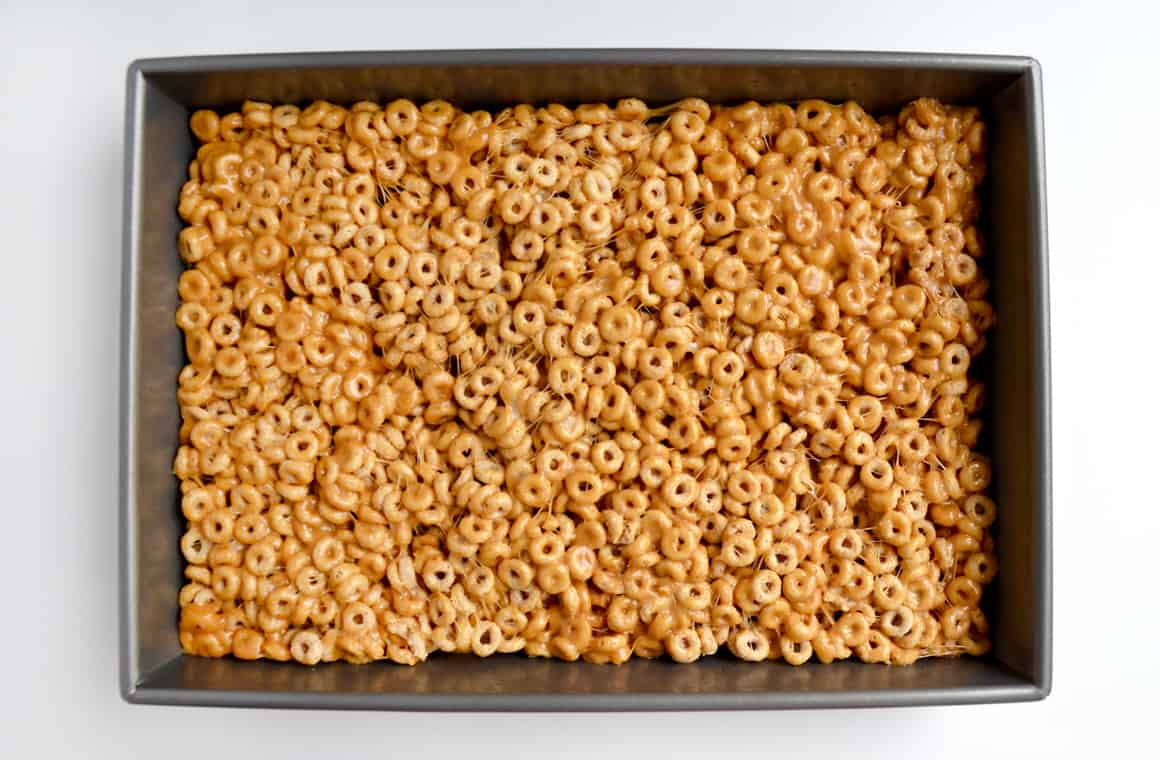 Peanut Butter Cheerios Marshmallow Treats Just a Taste