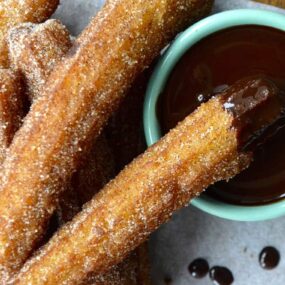 Easy Homemade Churros with Chocolate Sauce