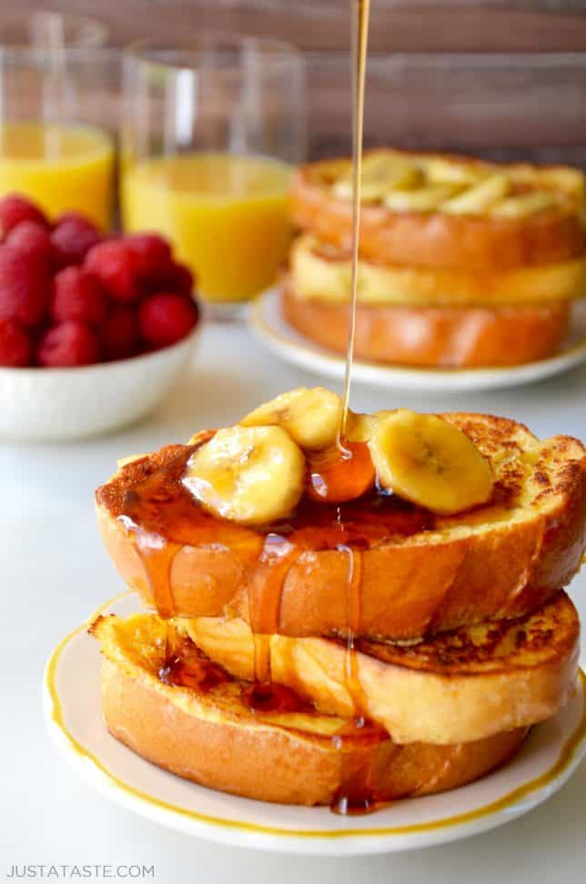 Easy French Toast with Caramelized Bananas Just a Taste