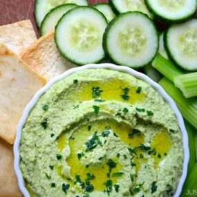 Creamy Edamame and Pea Hummus