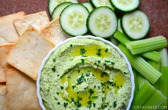 Creamy Edamame and Pea Hummus