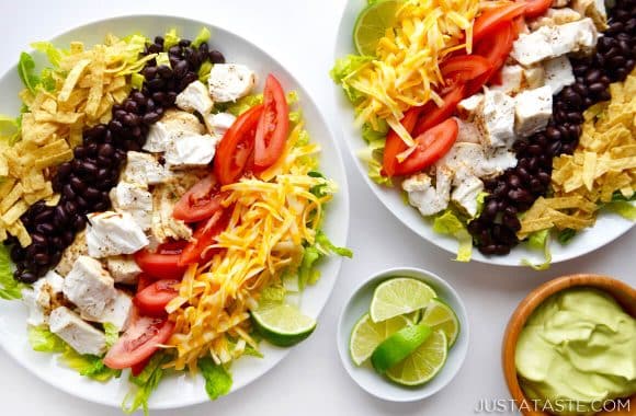 Fish Taco Salad with Avocado Dressing