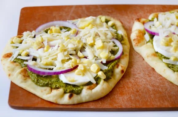 Grilled Flatbread Pizzas with Avocado Pesto Photo