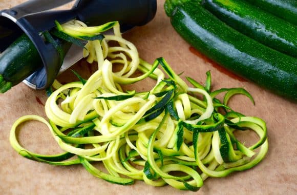 Pesto Zucchini Noodles with Shrimp