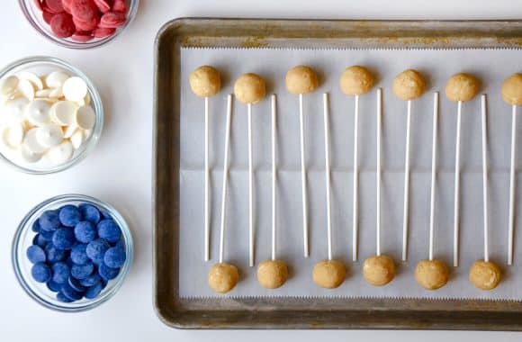 Red, White and Blue Oreo Cookie Pops