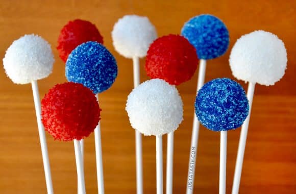 Red, White and Blue Oreo Cookie Pops