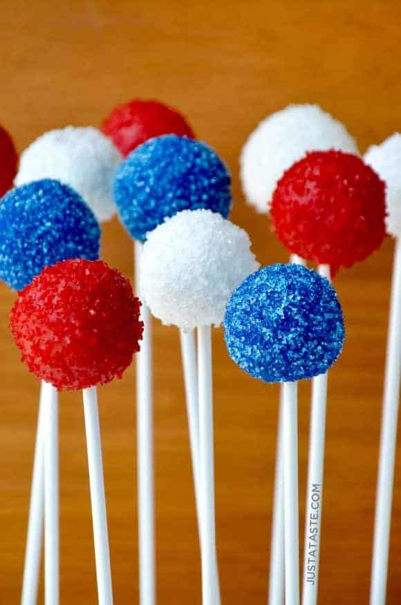 Red, White and Blue Oreo Cookie Pops
