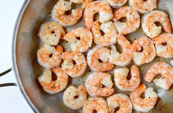 Pesto Zucchini Noodles with Shrimp