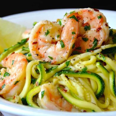 TUESDAY: Skinny Shrimp Scampi with Zucchini Noodles