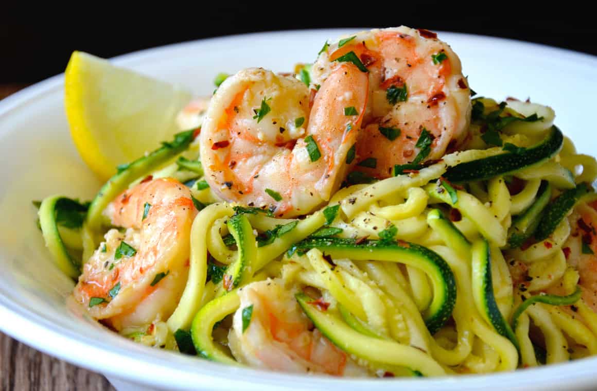 Skinny Shrimp Scampi With Zucchini Noodles Recipe