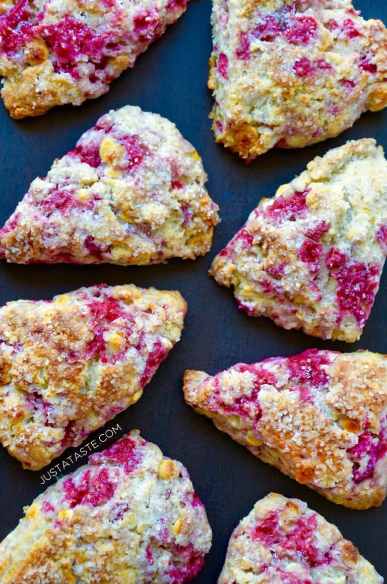 White Chocolate Chip Raspberry Scones Just a Taste