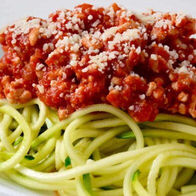 MONDAY: Zucchini Noodles with Turkey Bolognese