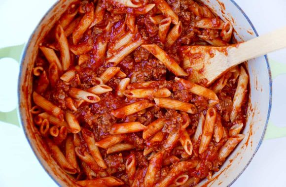 Cheesy Baked Penne Pasta with Sausage Recipe