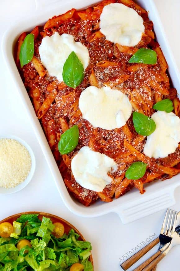Cheesy Baked Penne Pasta with Sausage Recipe