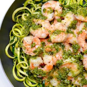 Pesto Zucchini Noodles with Shrimp Recipe