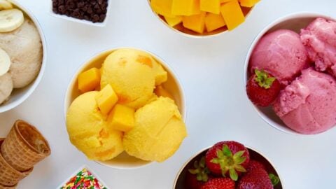 5-Minute Healthy Peach Frozen Yogurt - Just a Taste
