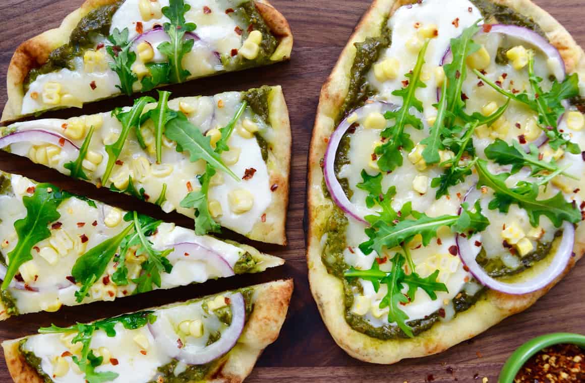 Grilled Flatbread Pizzas with Avocado Pesto Just a Taste