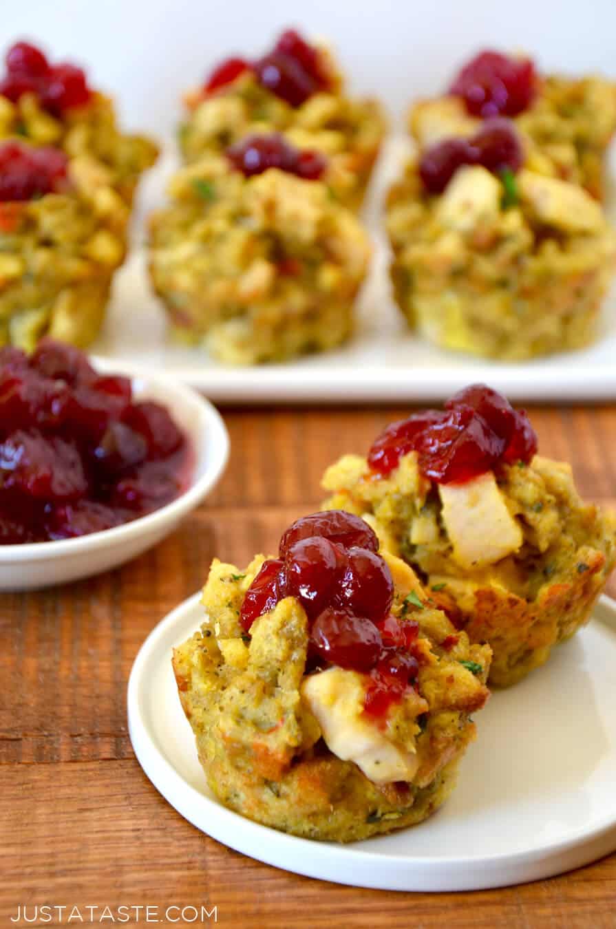Thanksgiving Leftover Turkey and Stuffing Muffins - Just a Taste