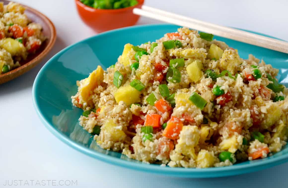 Cauliflower Fried "Rice" with Pineapple Just a Taste