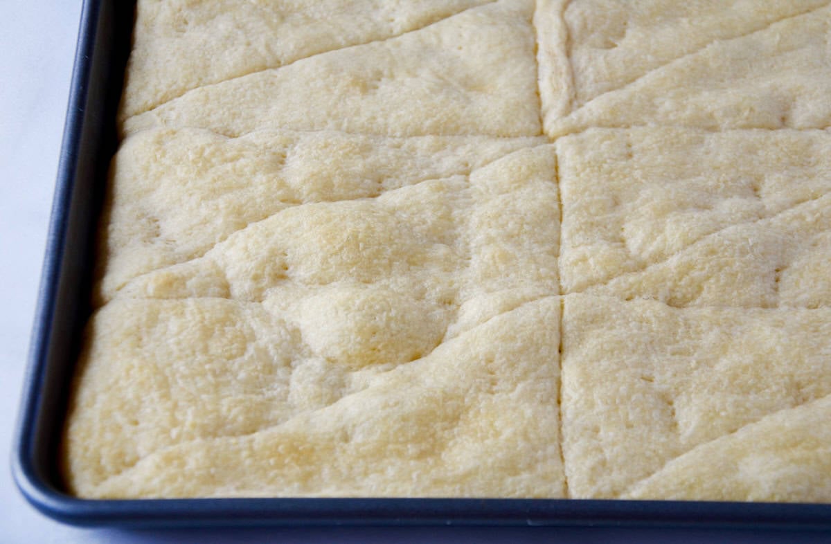 Baked crescent roll crust.