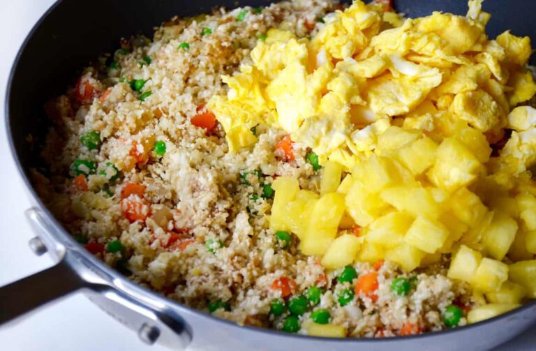 Cauliflower Fried "Rice" with Pineapple Just a Taste