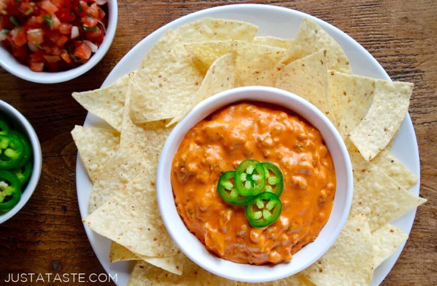 Slow Cooker Queso Dip Just a Taste