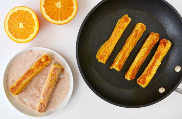 French Toast Roll-Ups with Orange Syrup Recipe