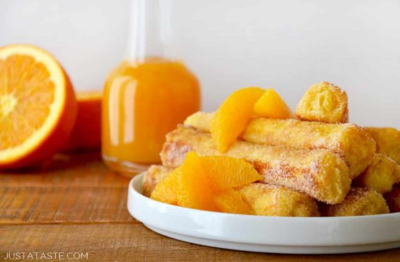 French Toast Roll-Ups with Orange Syrup Recipe