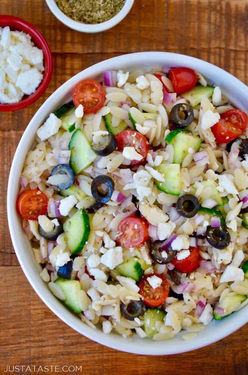 Greek Orzo Salad Just a Taste