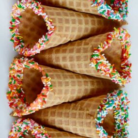 Rainbow Dipped Waffle Cones Recipe