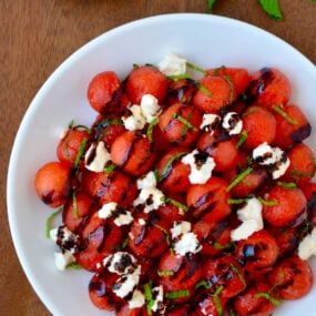 Watermelon Salad with Balsamic Syrup Recipe