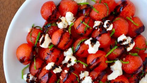Watermelon Salad with Balsamic Syrup Recipe