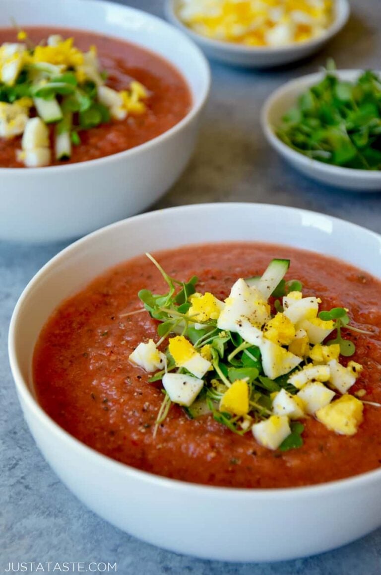 Fast and Fresh Gazpacho - Just a Taste