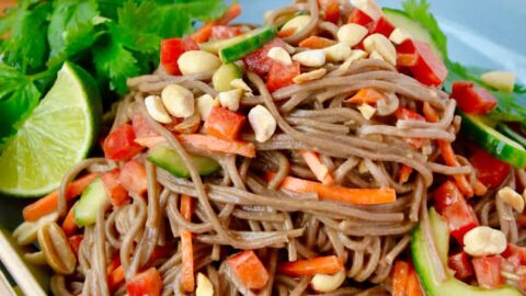 Soba Noodle Salad with Peanut Dressing RecipeSoba Noodle Salad with Peanut Dressing Recipe